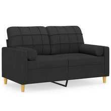 2-sits soffa med prydnadskuddar svart 120 cm tyg