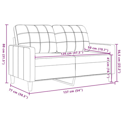 2-sitssoffa brun 120 cm sammet