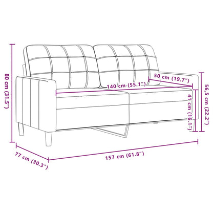 2-sitssoffa gul 140 cm sammet