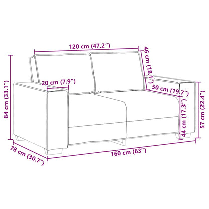 2-sitssoffa gul 120 cm sammet