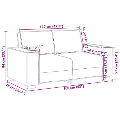 2-sitssoffa brun 120 cm sammet