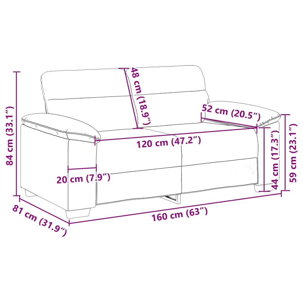 2-sitssoffa cappuccino 120 cm konstläder