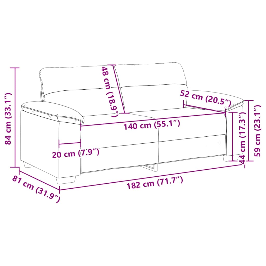 2-sitssoffa cappuccino 140 cm konstläder